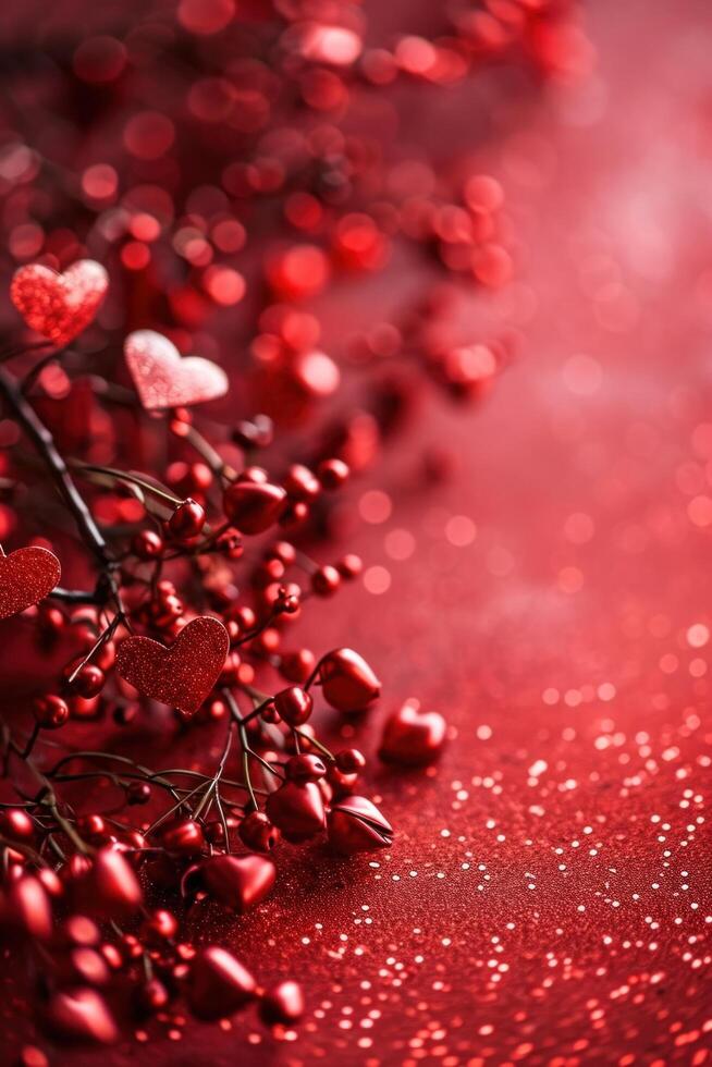 AI generated Magic beautuful valentine's day background with copy space photo