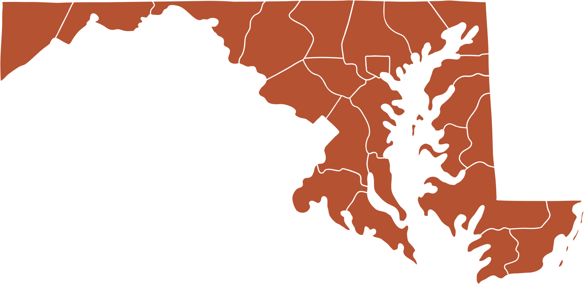 doodle freehand drawing of maryland state map. png