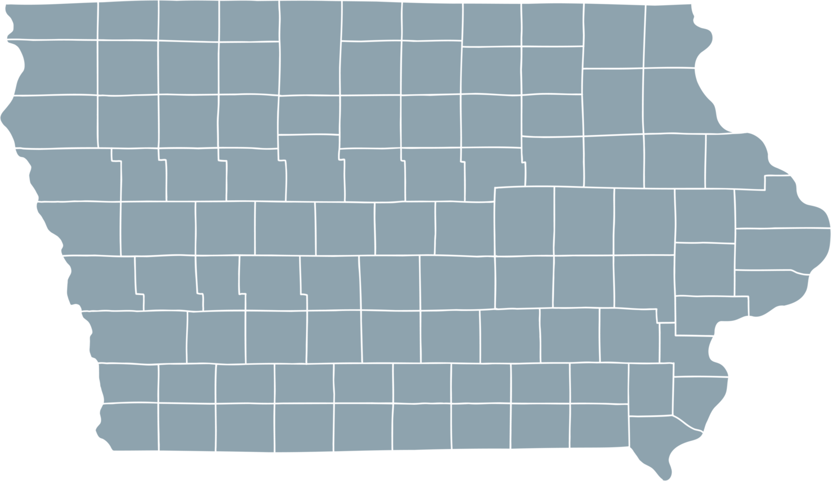 doodle freehand drawing of iowa state map. png