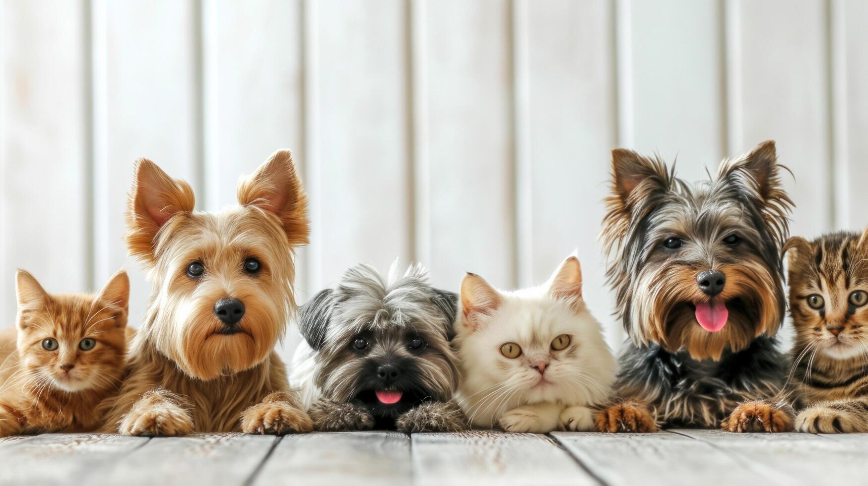 AI generated Pets store advertisment background with copy space photo