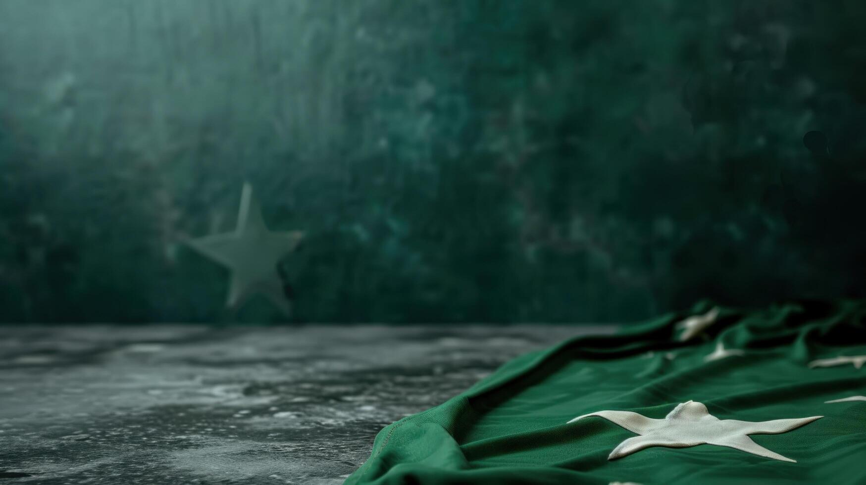 AI generated Pakistan Day holiday advertisment background with copy space photo