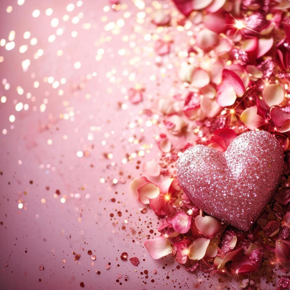 AI generated Magic beautuful valentine's day background with copy space photo