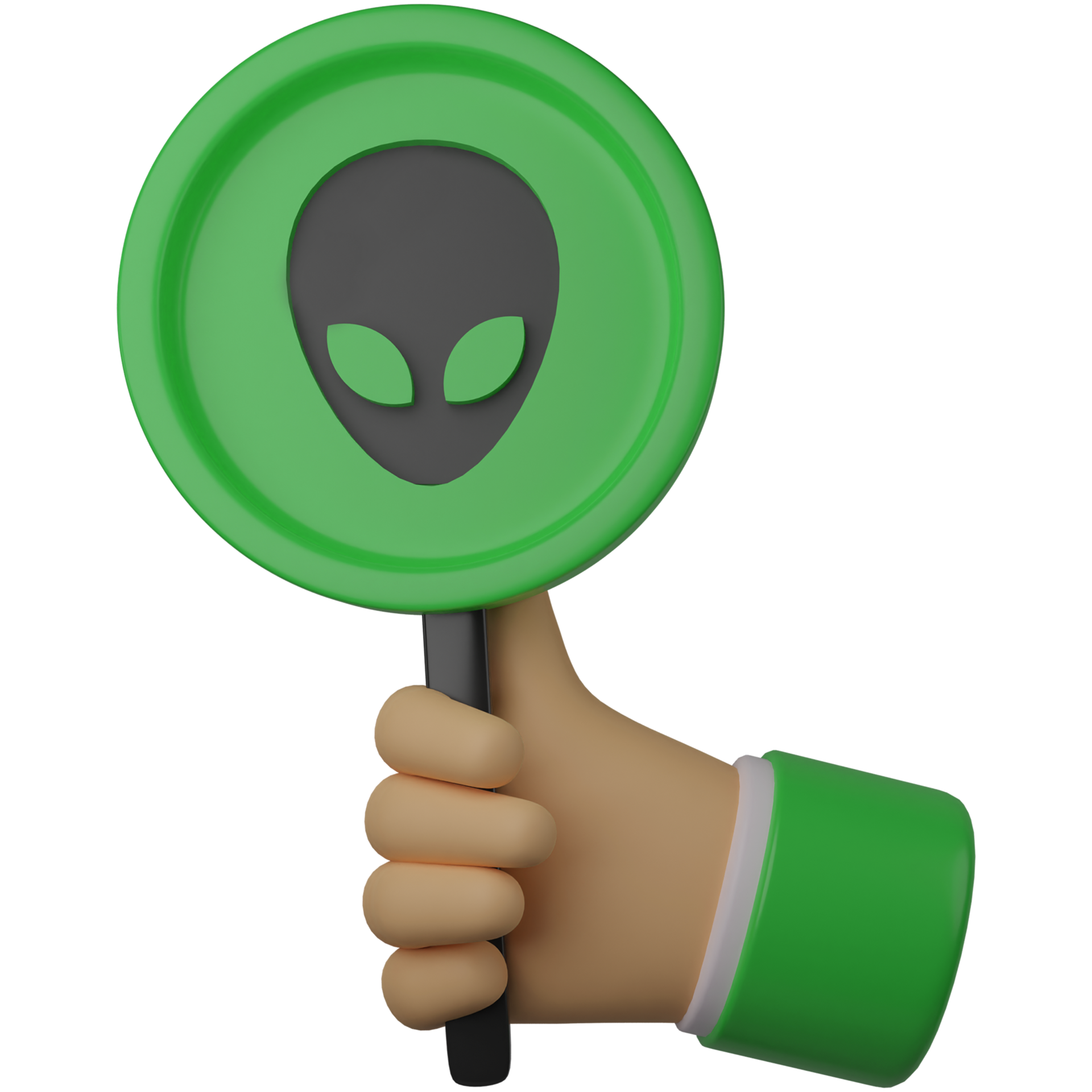 3d illustration hand holding alien sign 37246964 PNG
