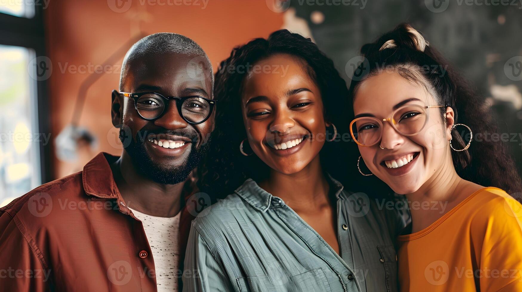 AI generated Young People Smiling Together - Diversity photo