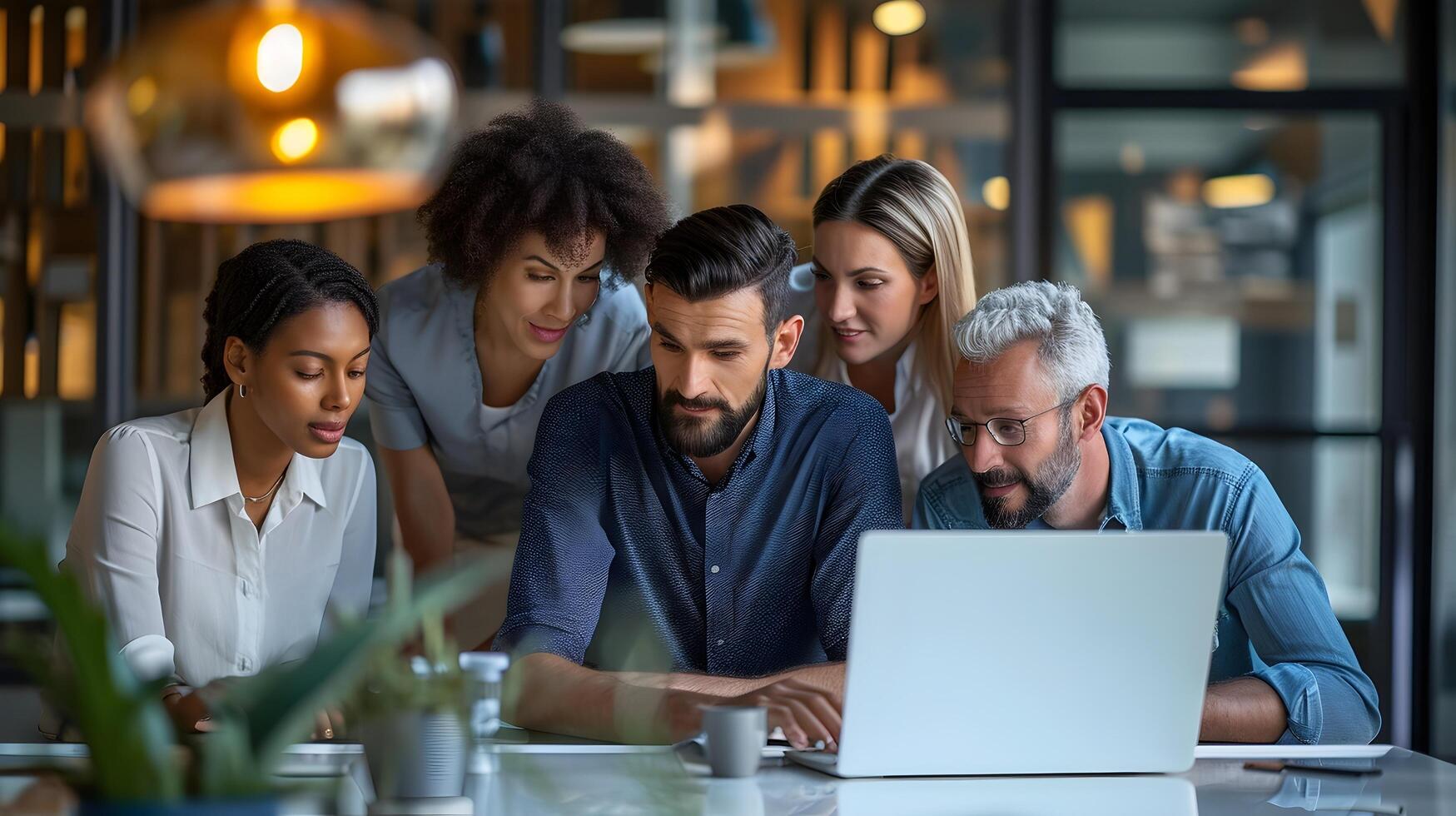 AI generated Young Coworkers Working Together - Diversity photo