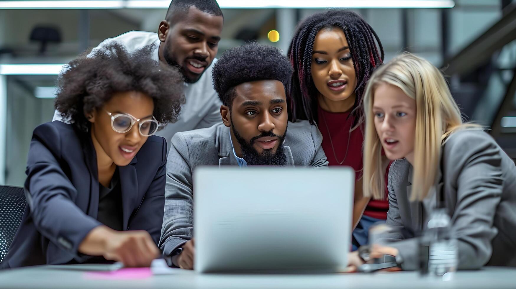 AI generated Young Coworkers Working Together - Diversity photo