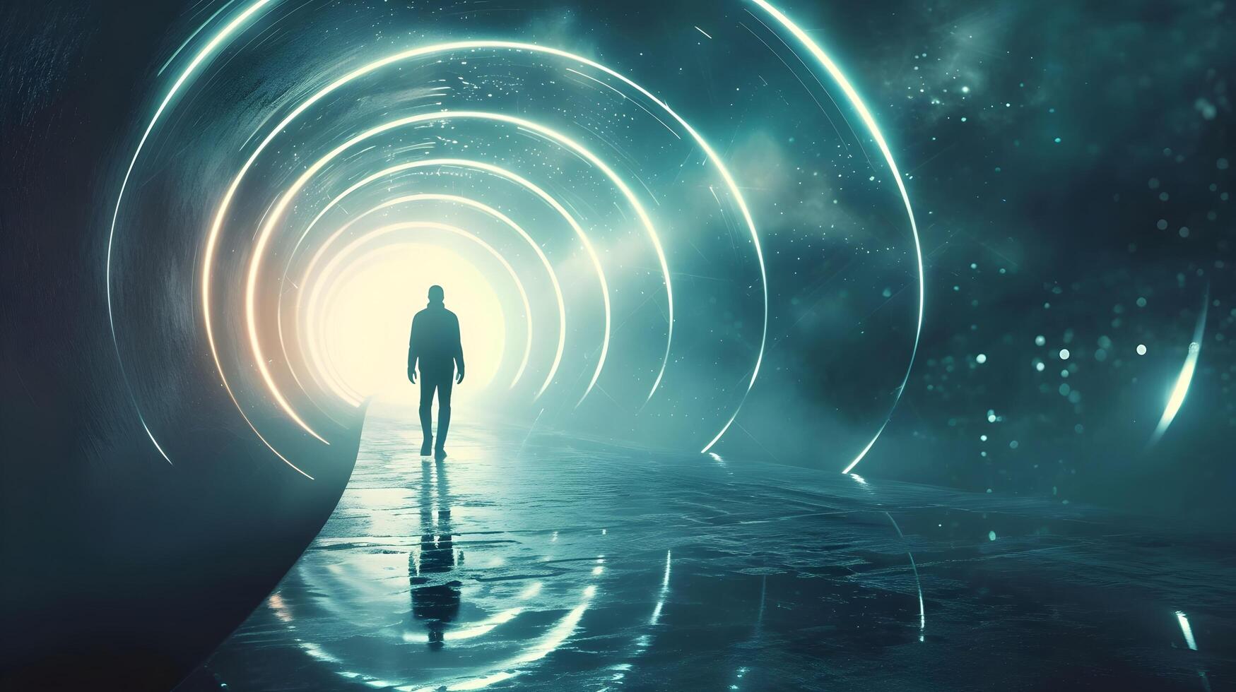 AI generated Futuristic Portal To Another Dimension photo
