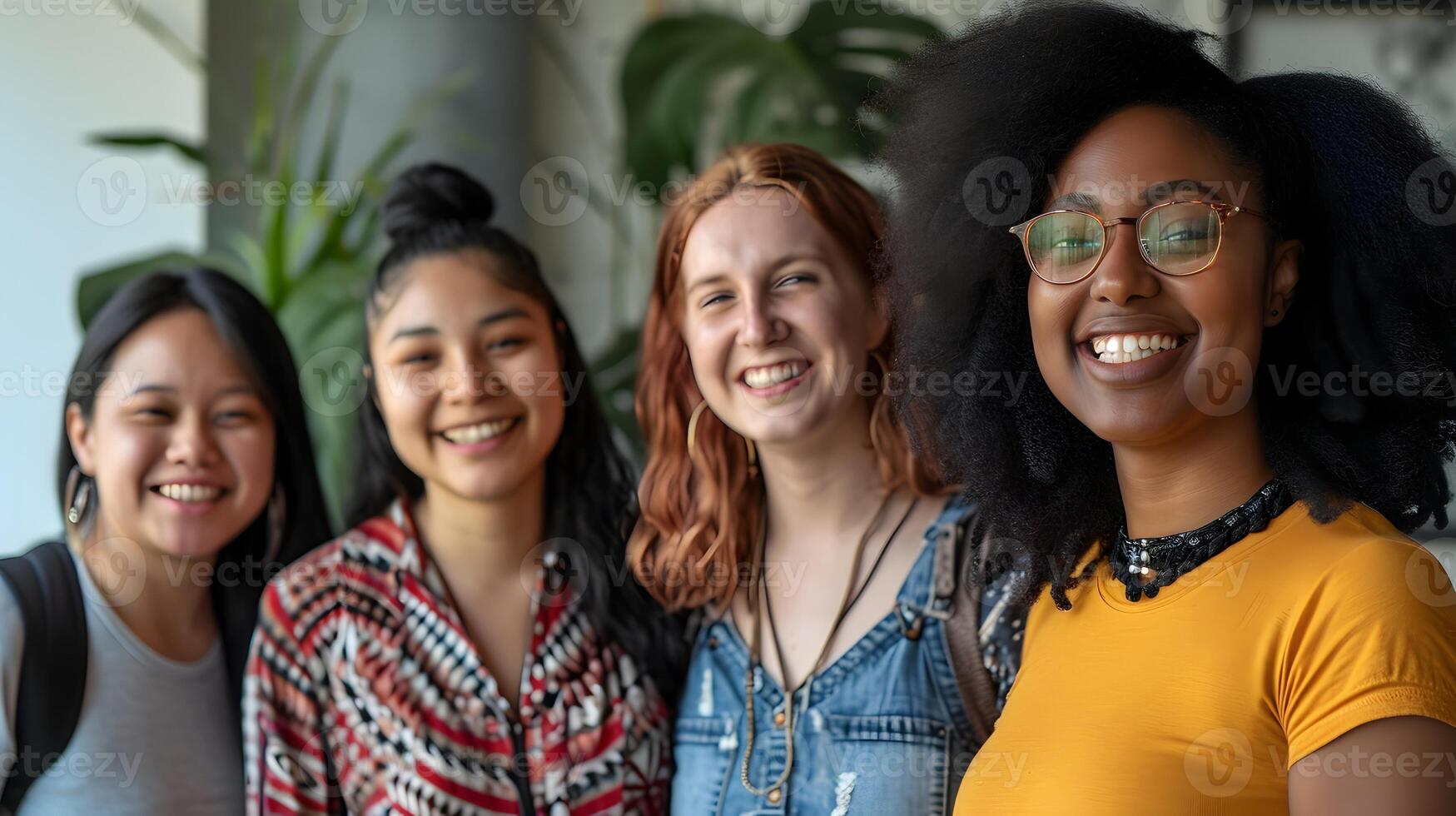 ai generado joven grupo de personas celebrando diversidad foto