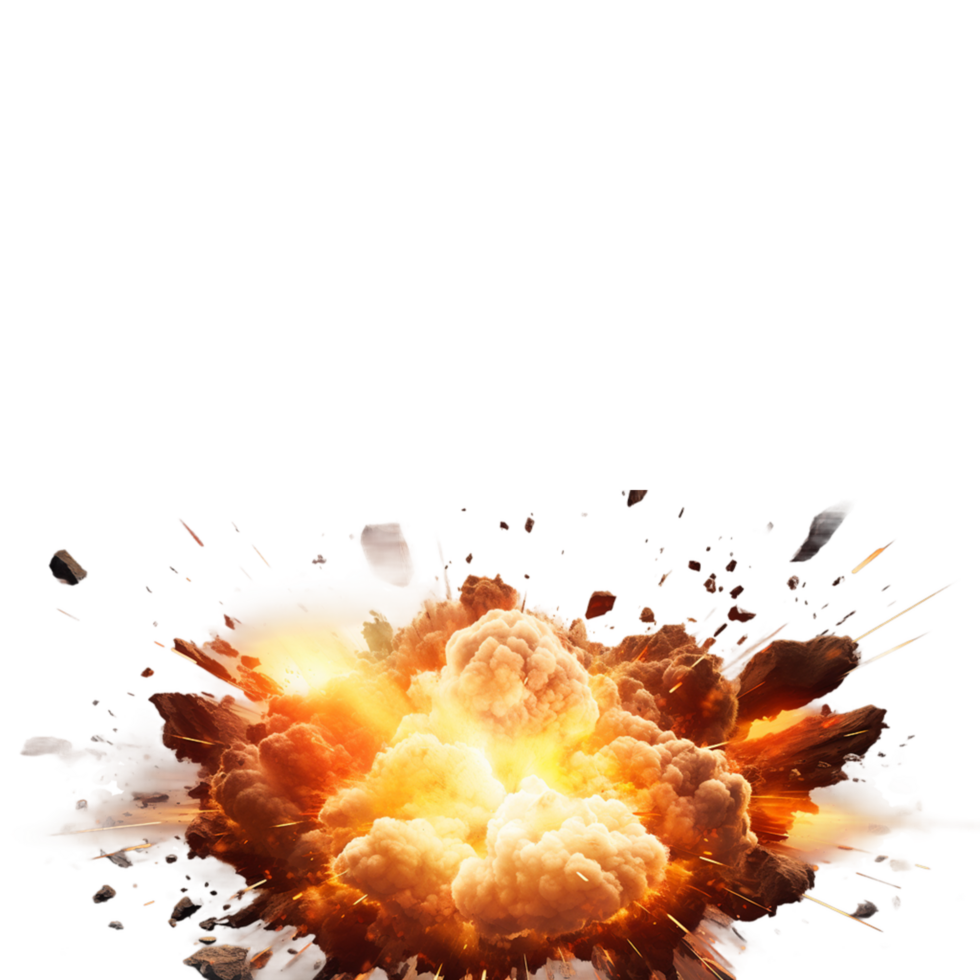AI generated The Aftermath of a Bomb Explosion on a Transparent Canvas png