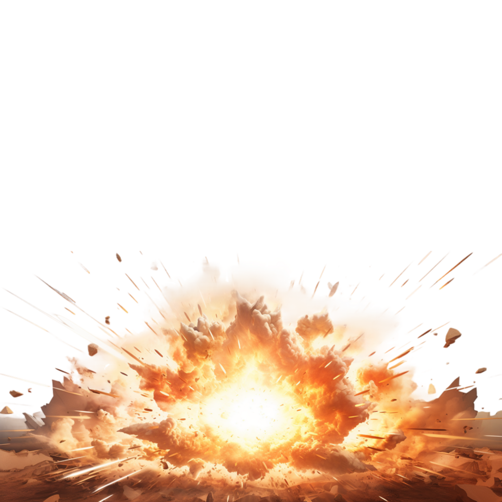 AI generated Unraveling the Devastation of a Transparent Bomb Explosion png