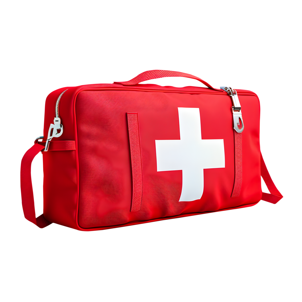 AI generated First Aid Bag Kit on Transparent Background. Generative AI png
