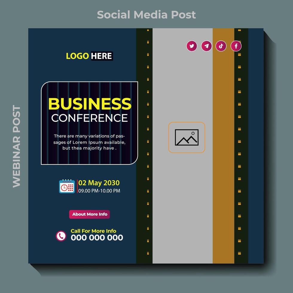 Online Webinar,conference business webinar for social media post online conference promotion creative poster design witn abstract background.New vector