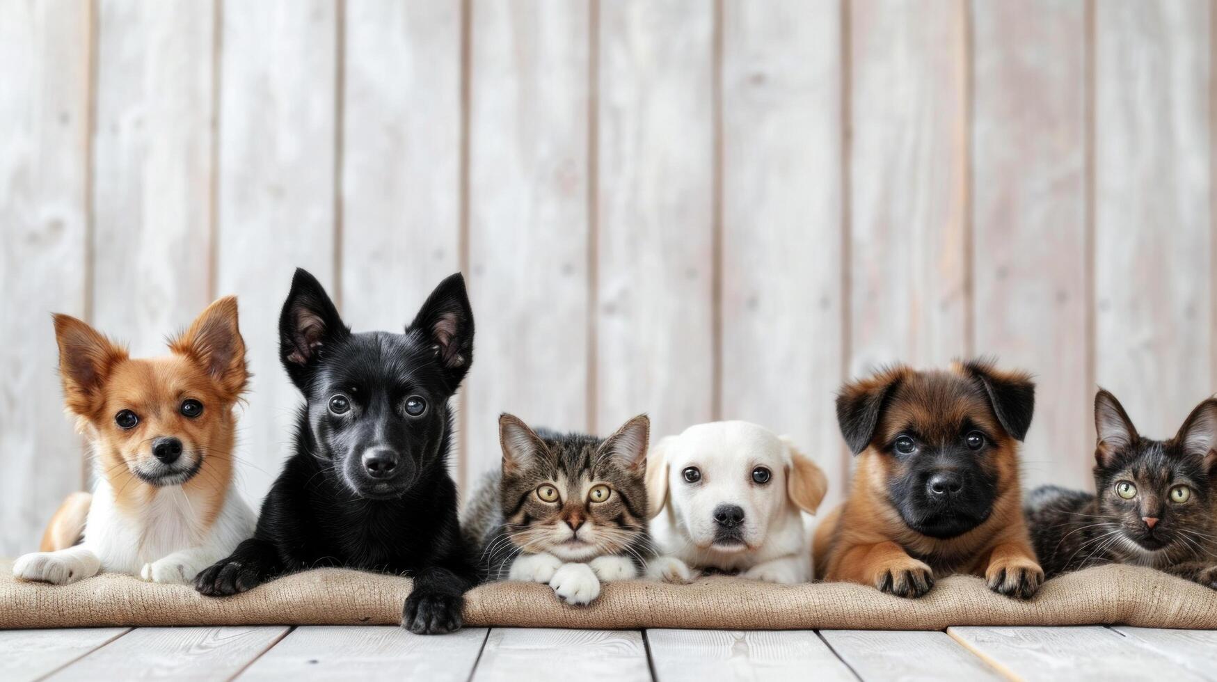 AI generated Pets store advertisment background with copy space photo