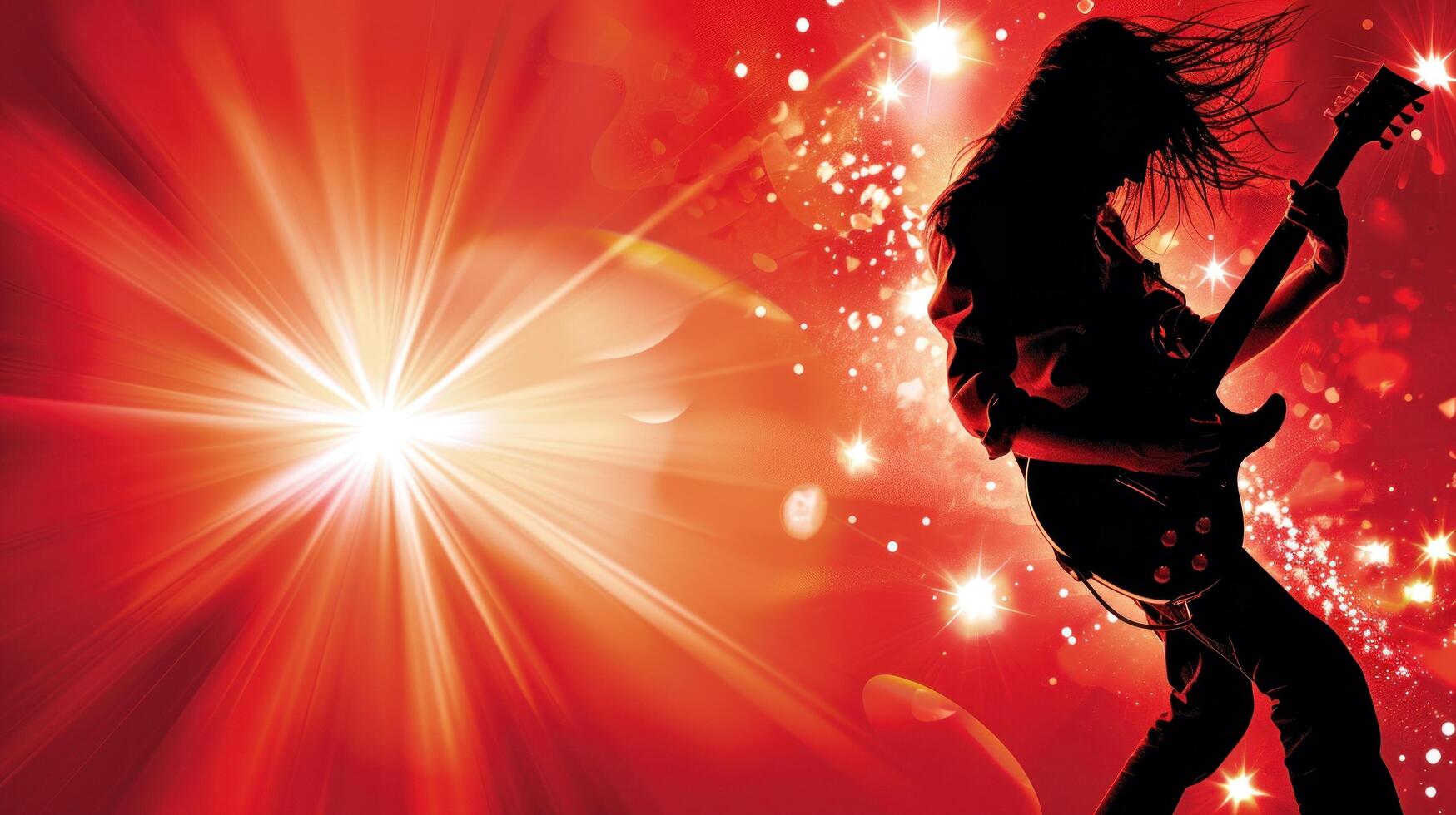 AI generated Rock star concert advertisment background with copy space photo