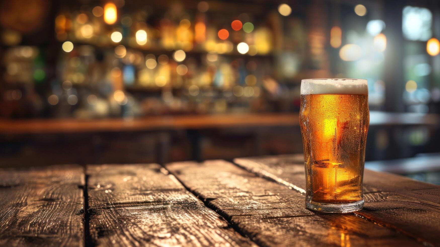 AI generated Pub advertisment background with copy space photo