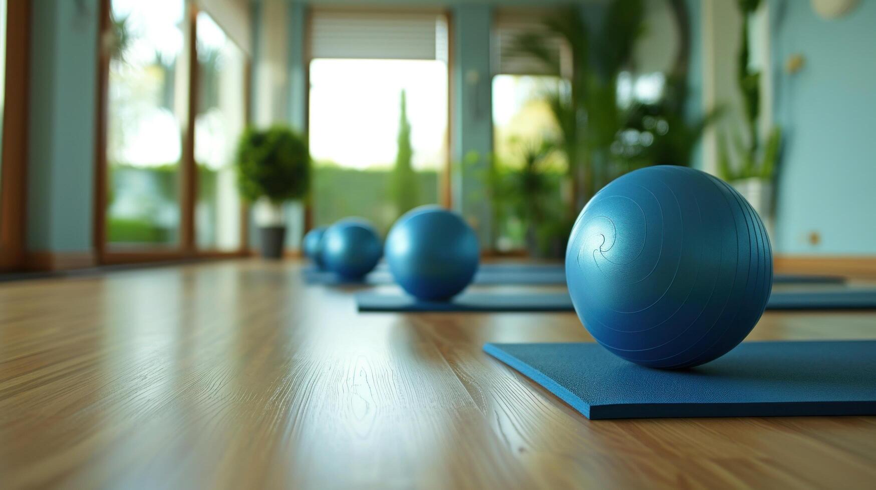 AI generated Pilates advertisment background with copy space photo