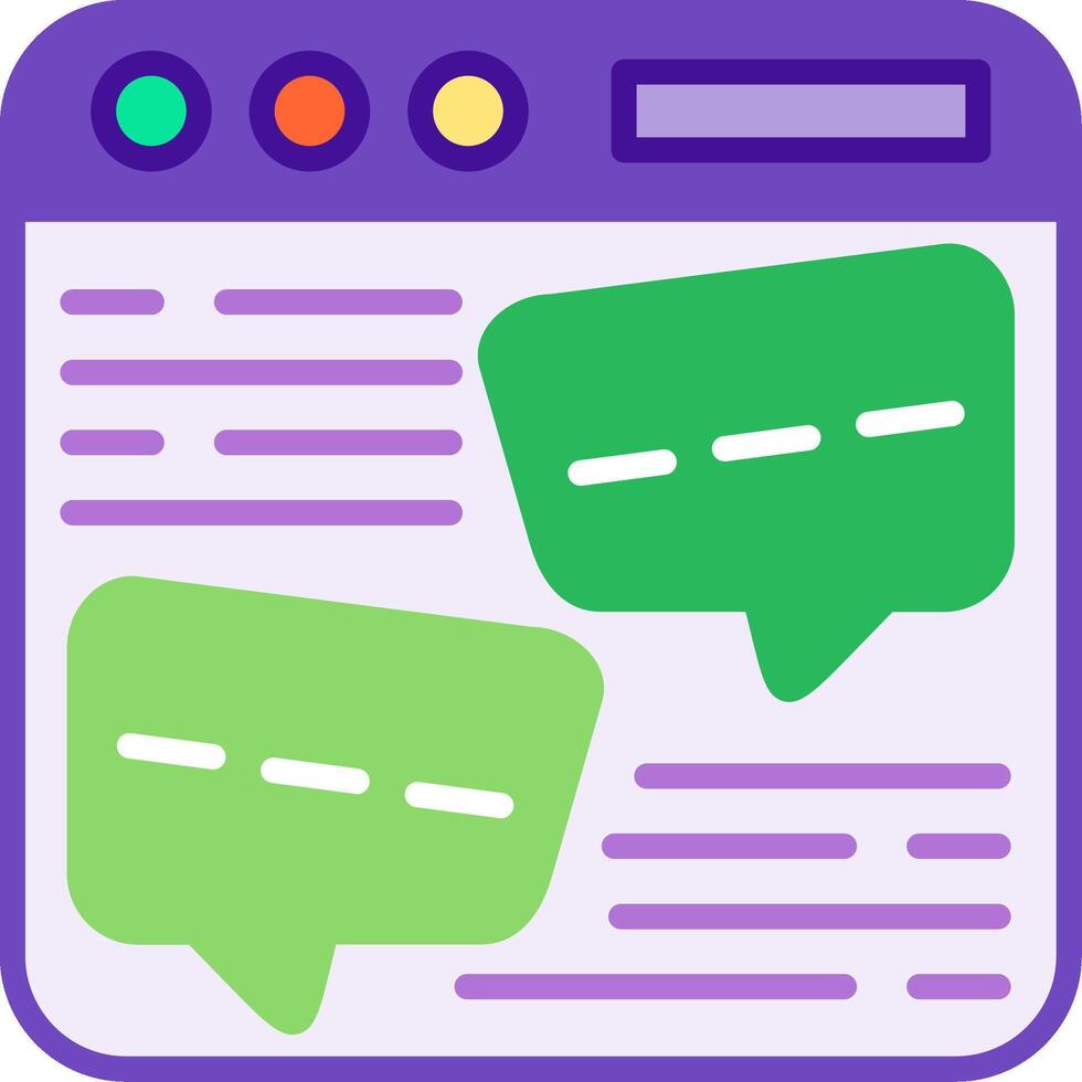 Browser Chat Vector Icon
