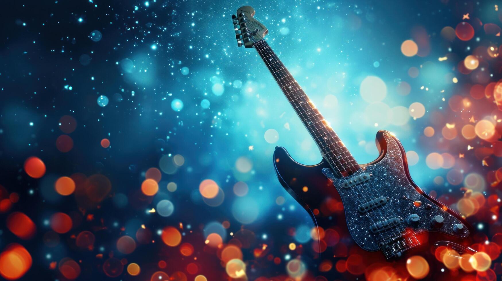 AI generated Rock star concert advertisment background with copy space photo