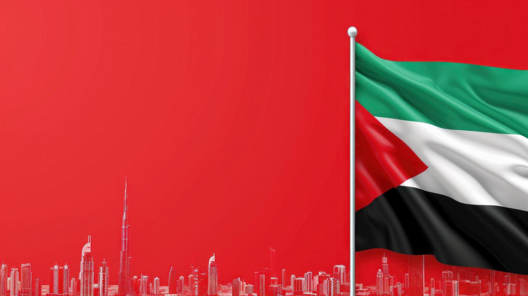 AI generated UAE Day advertisment background with copy space photo