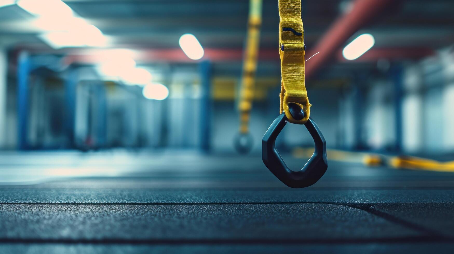 AI generated TRX training advertisment background with copy space photo