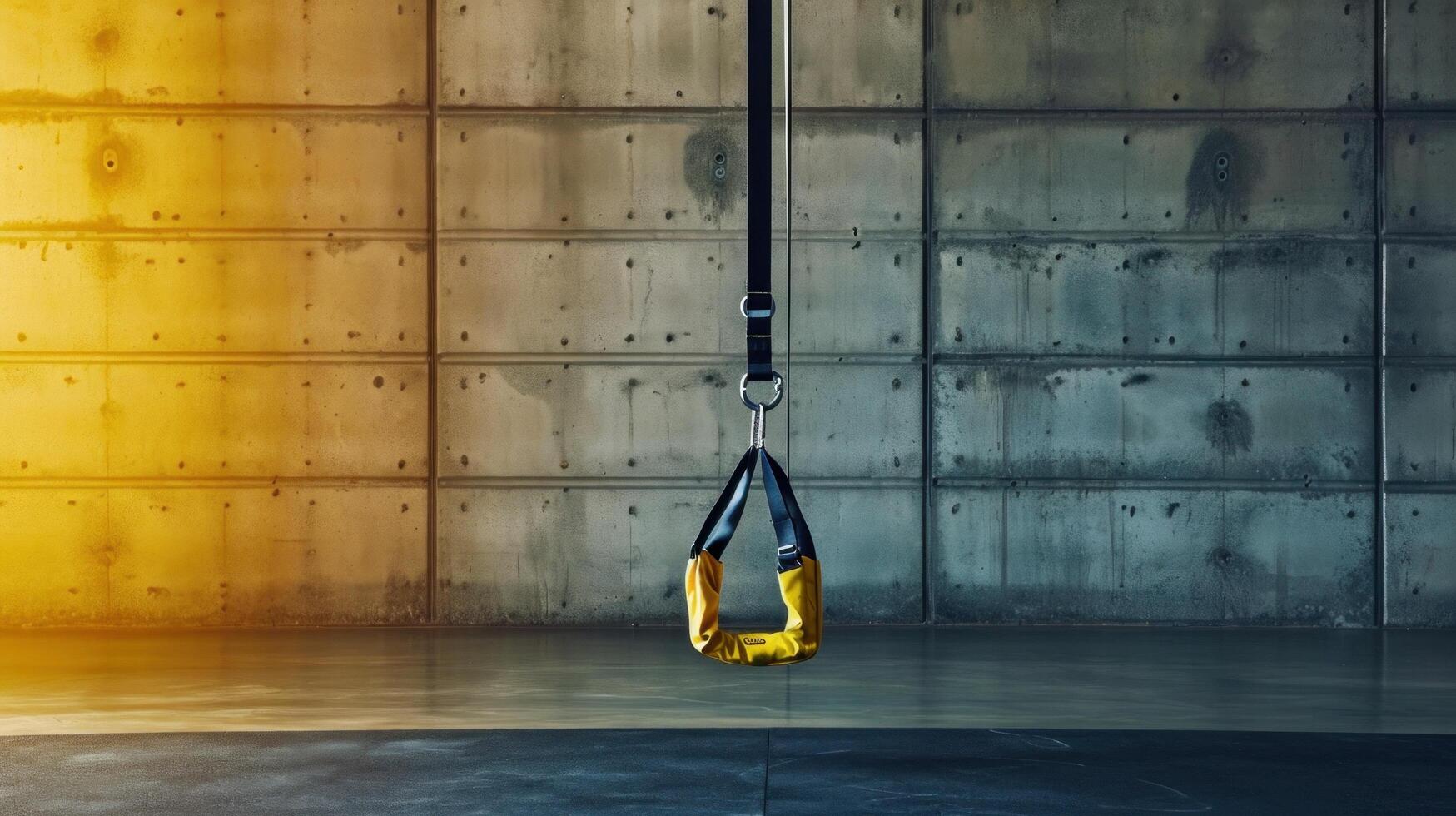 AI generated TRX training advertisment background with copy space photo