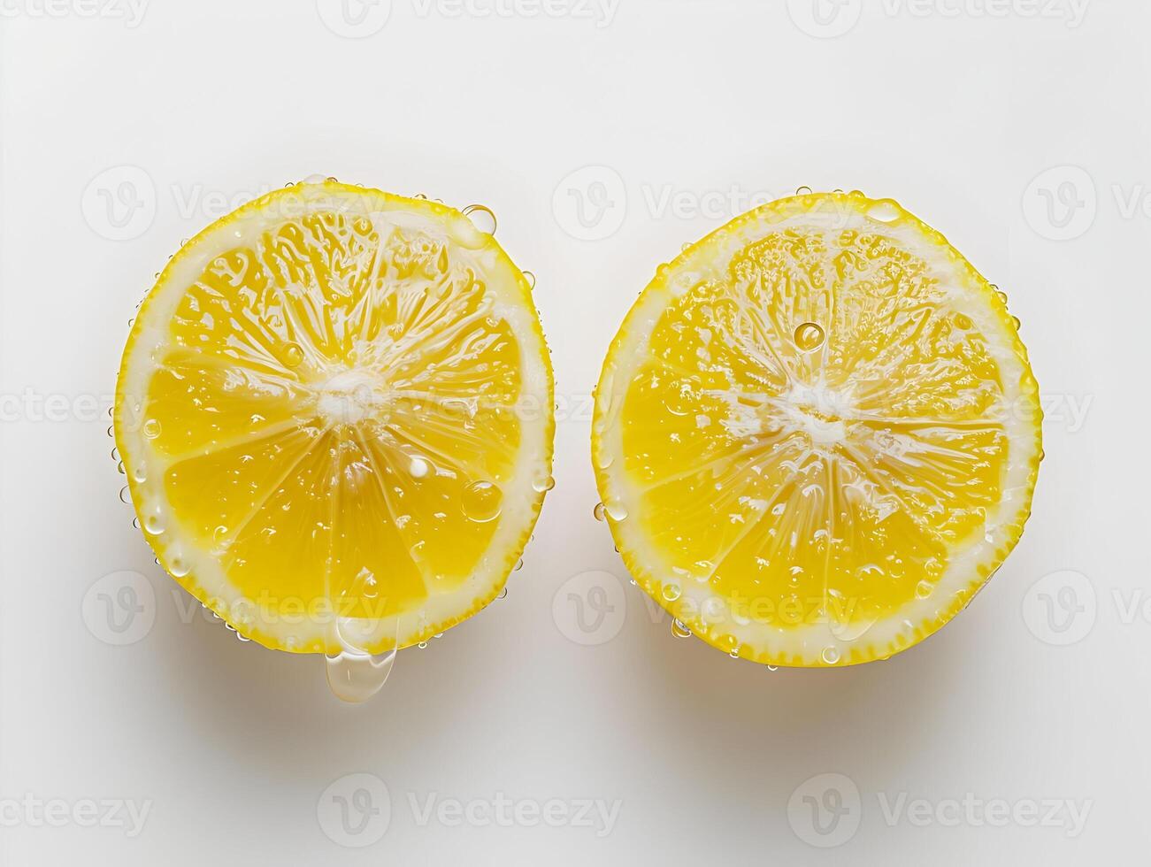 AI generated Halved lemon isolated on a white background. Yellow fruit sliced. High quality. AI Generative photo