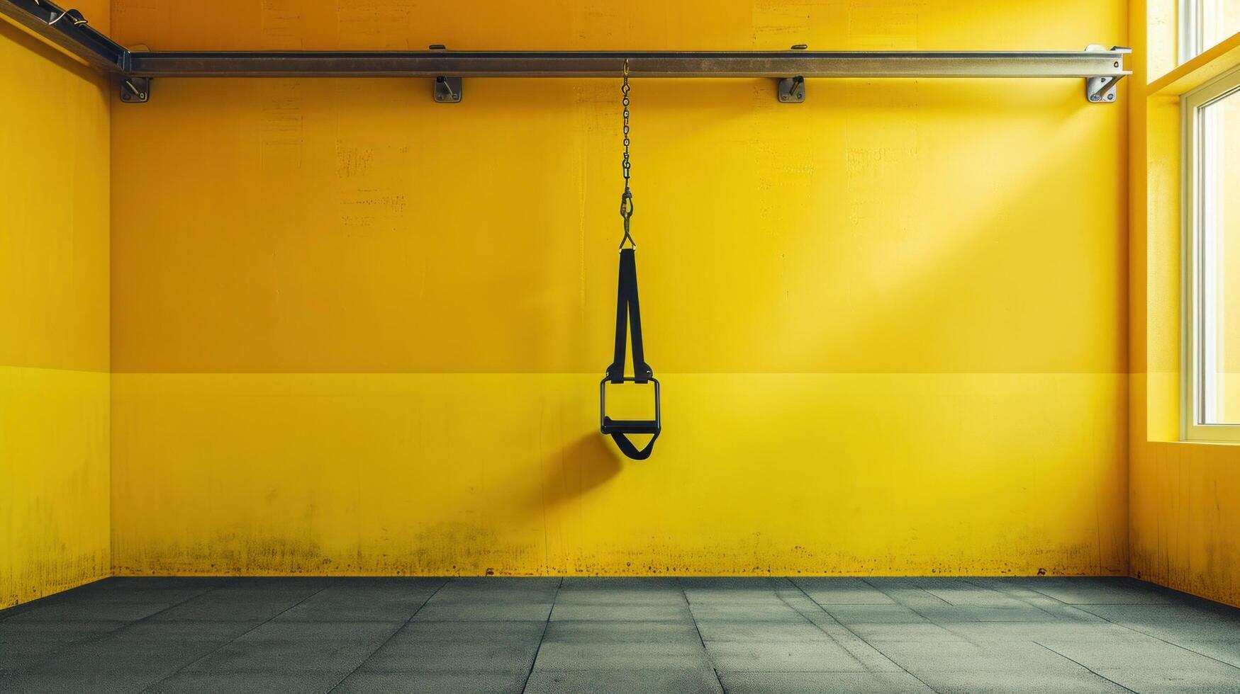 AI generated TRX training advertisment background with copy space photo