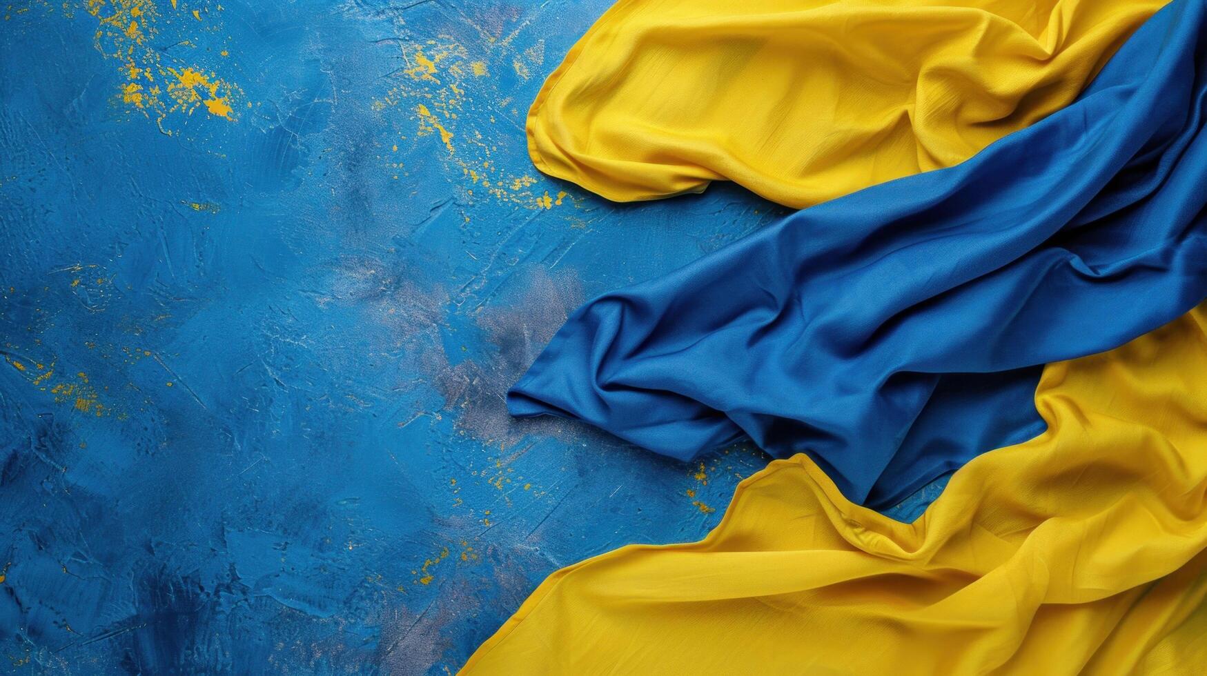 AI generated Ukraine Day advertisment background with copy space photo