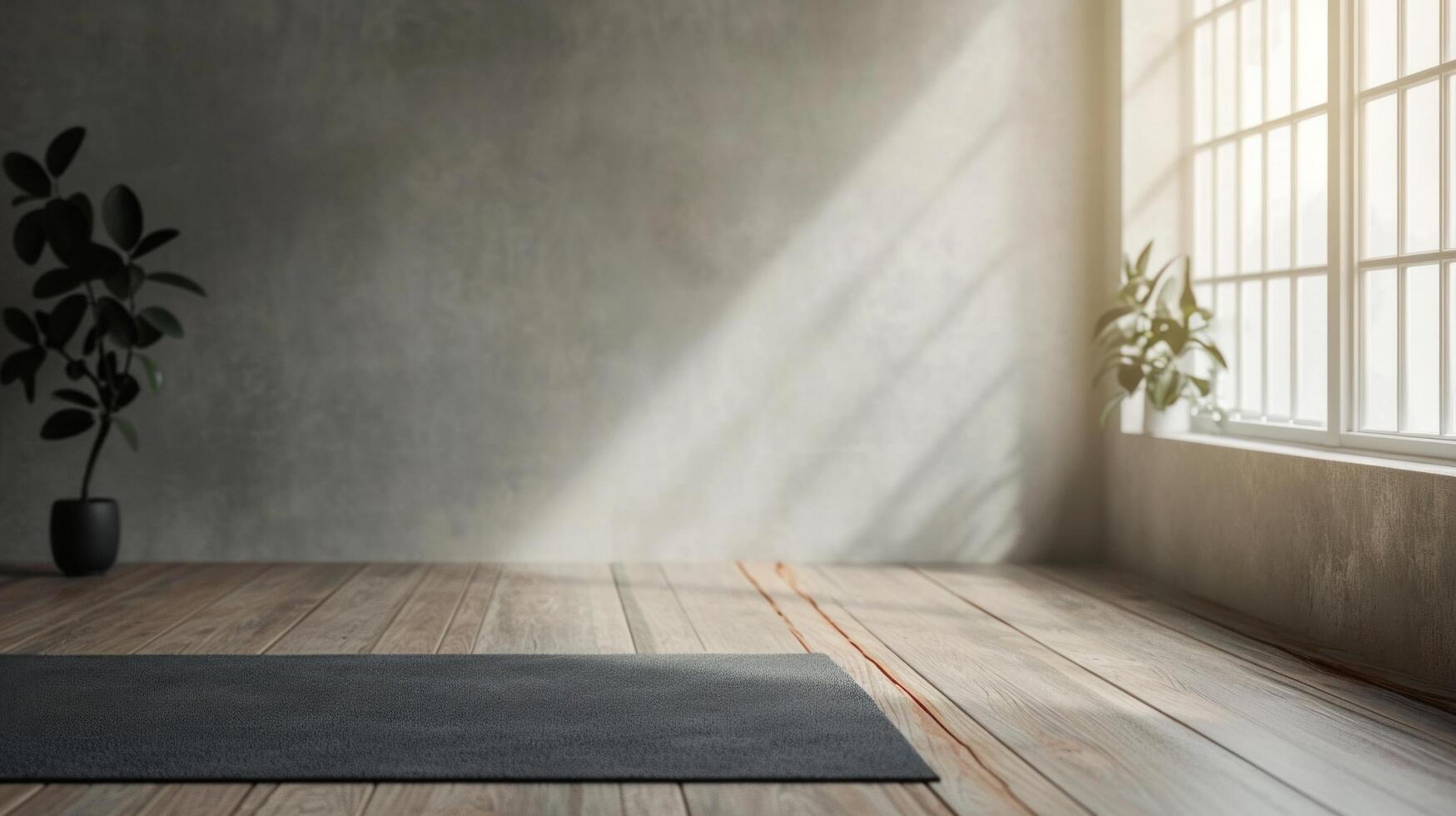 AI generated yoga advertisment background with copy space photo
