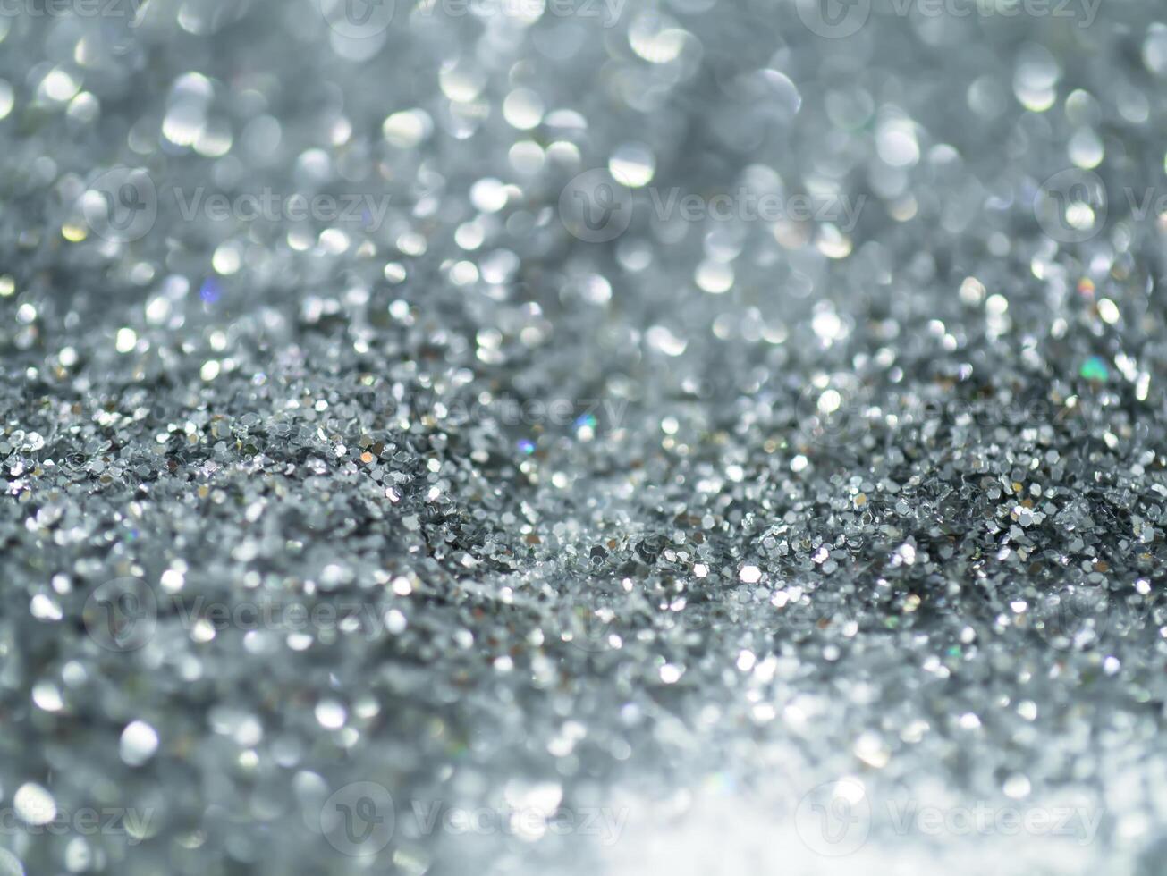 Silver Sparkling Glitter bokeh Background. photo