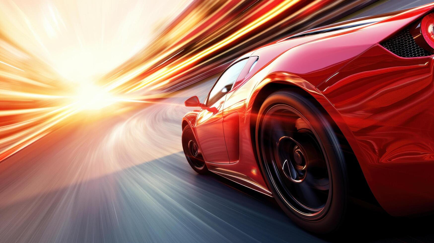 AI generated speed racing advertisment background with copy space photo