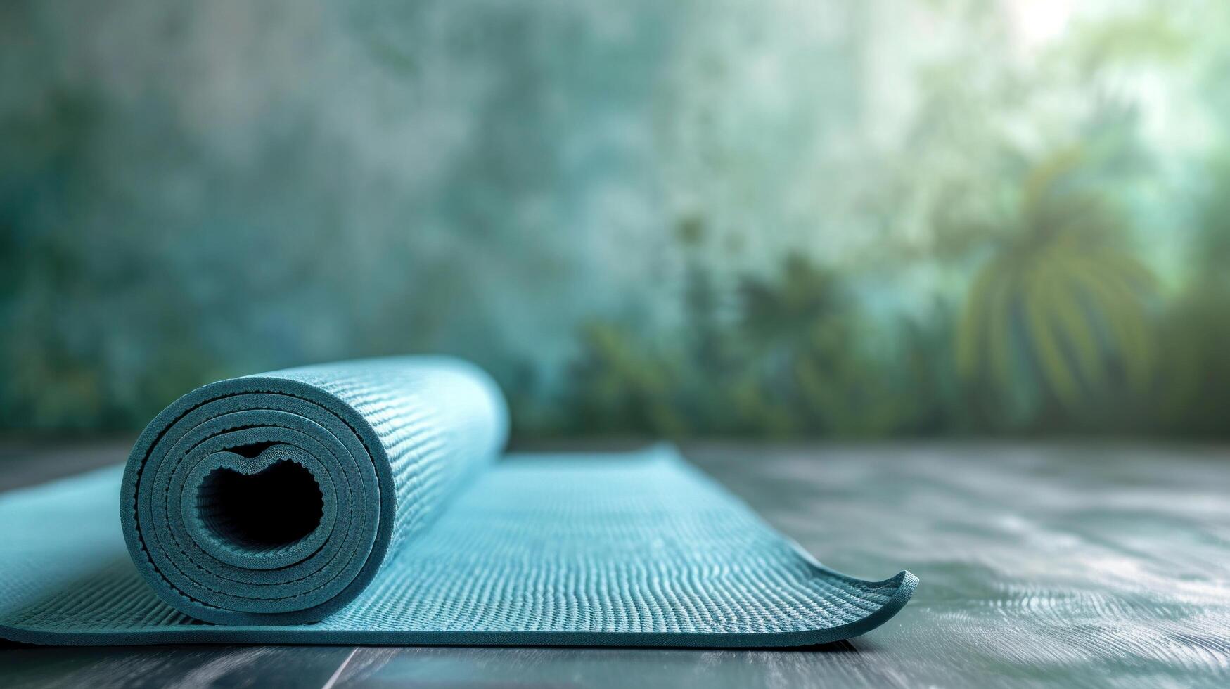 AI generated yoga advertisment background with copy space photo