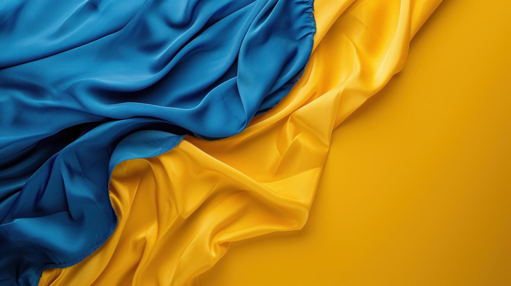 AI generated Ukraine Day advertisment background with copy space photo