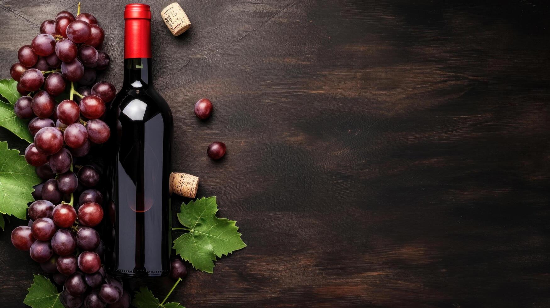 AI generated Wine advertisment background with copy space photo