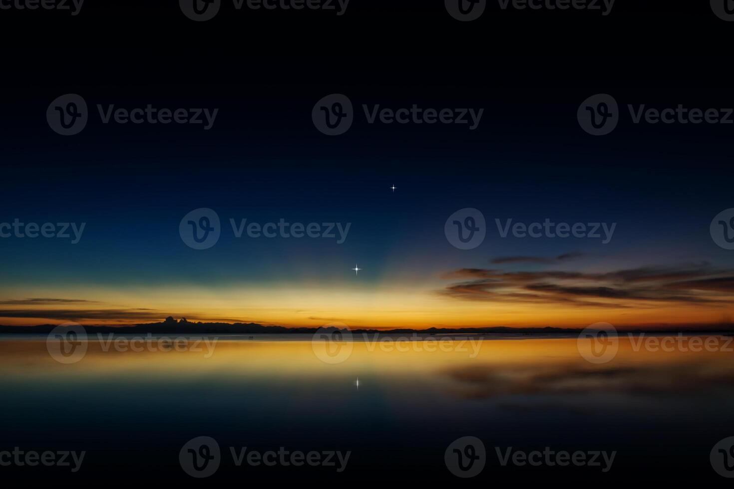 Twilight sky with first star. photo