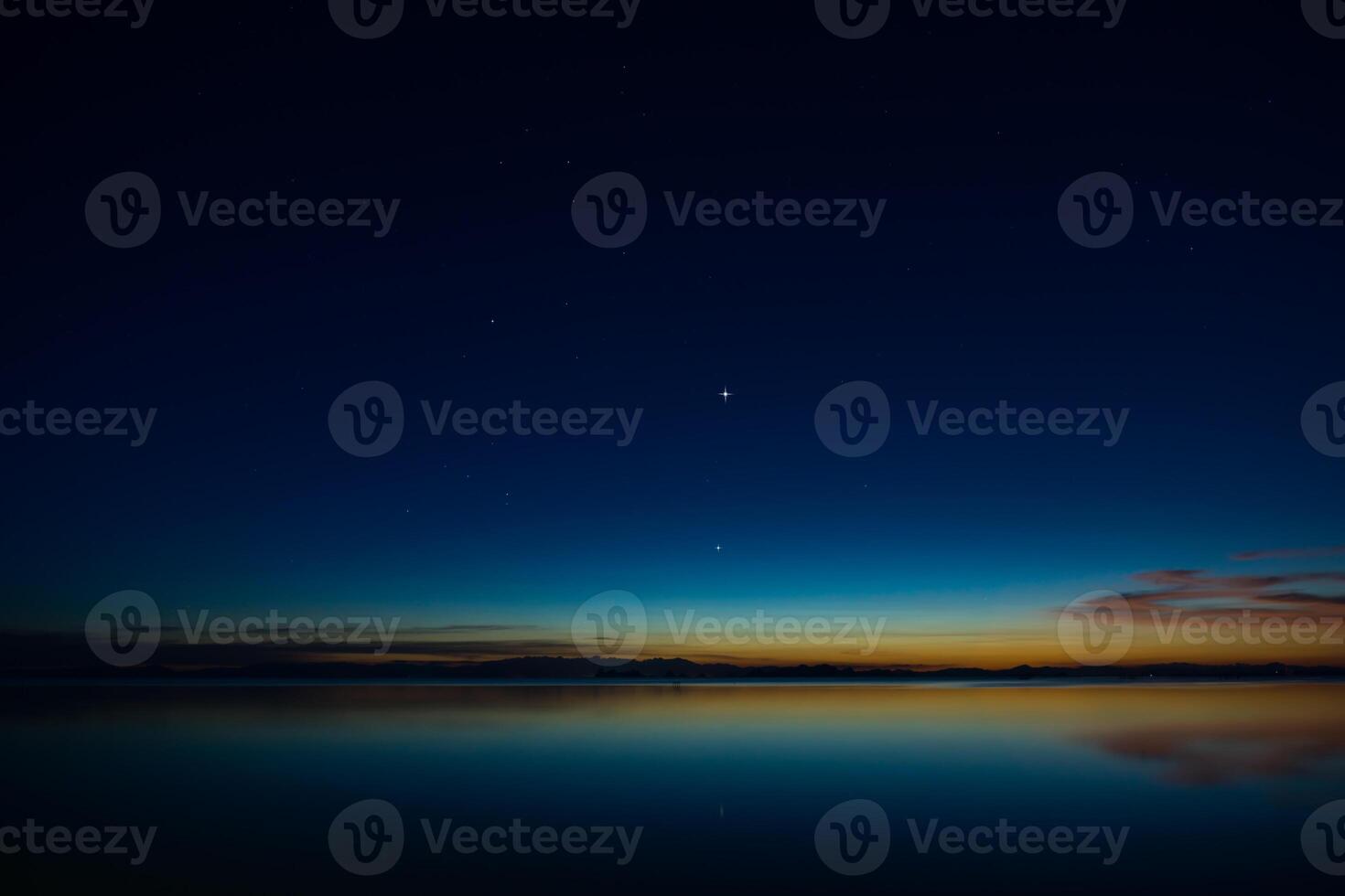 Twilight sky with first star. photo