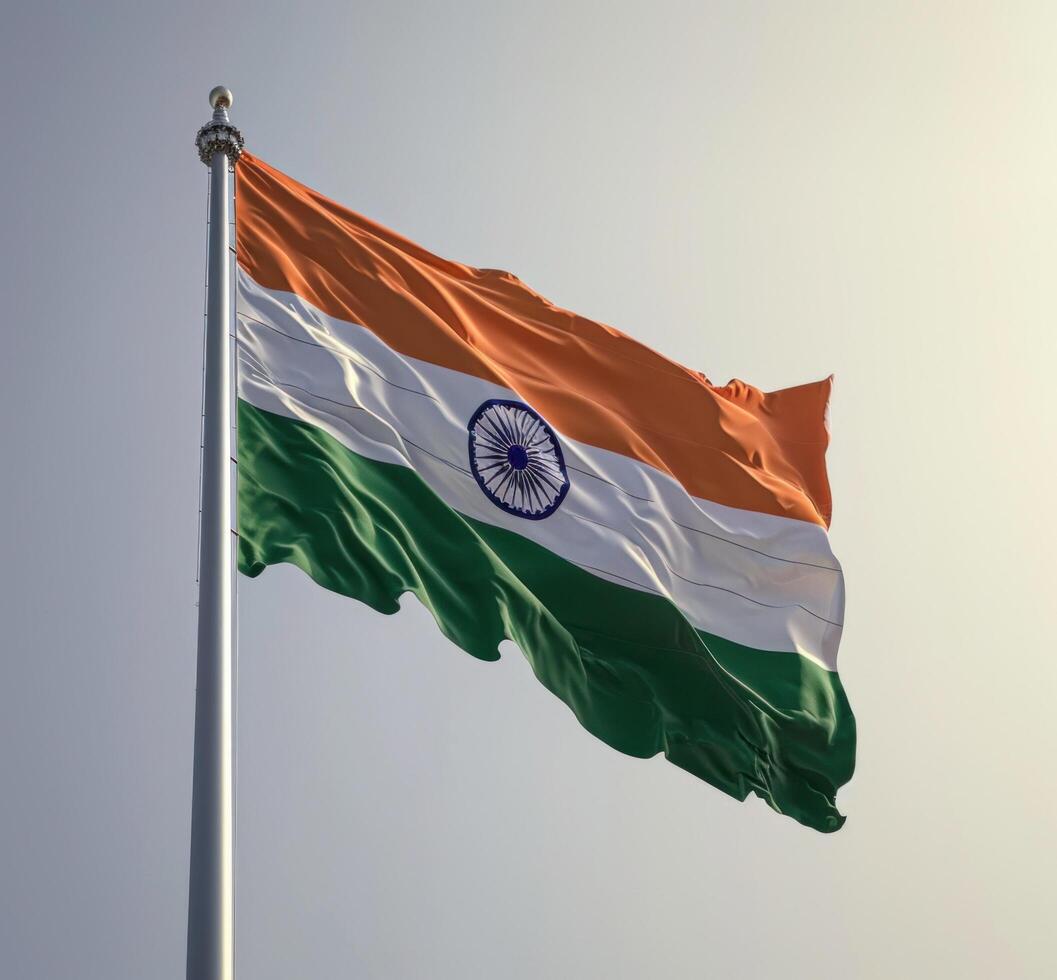 AI generated india flag on white photo