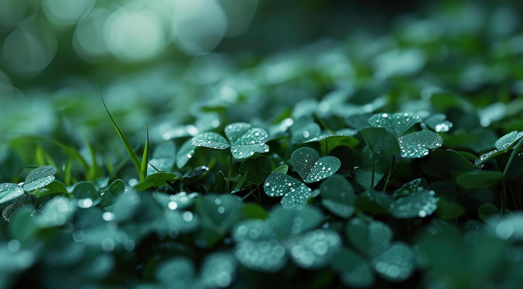 AI generated the clover leaves are on a green background photo