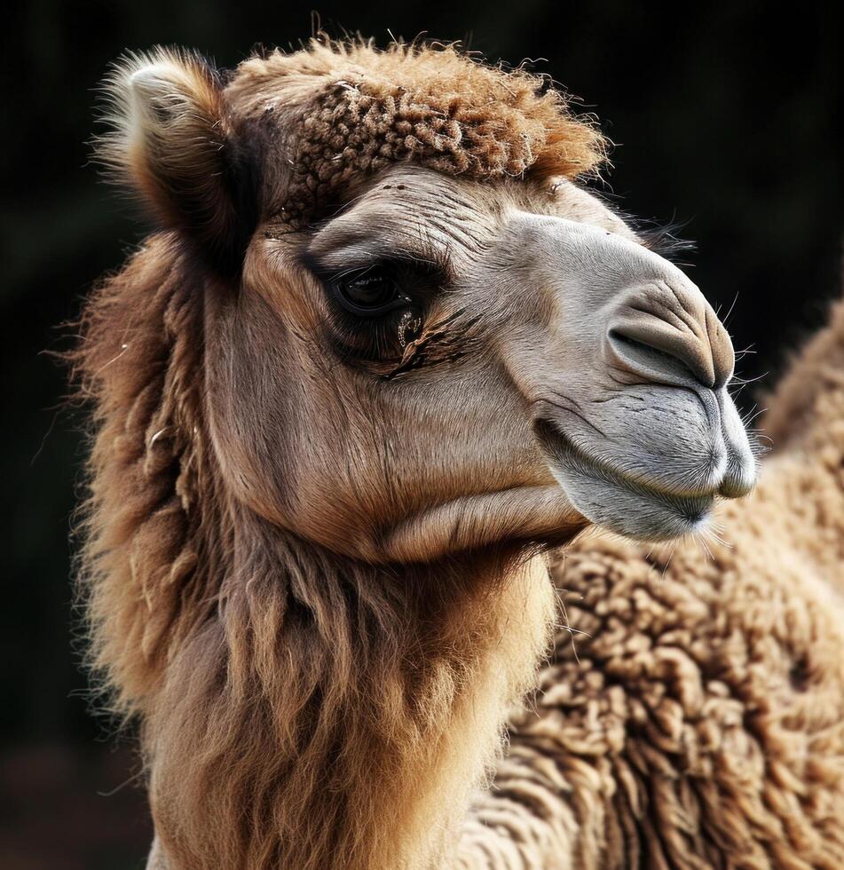 AI generated a camel with brown hair photo
