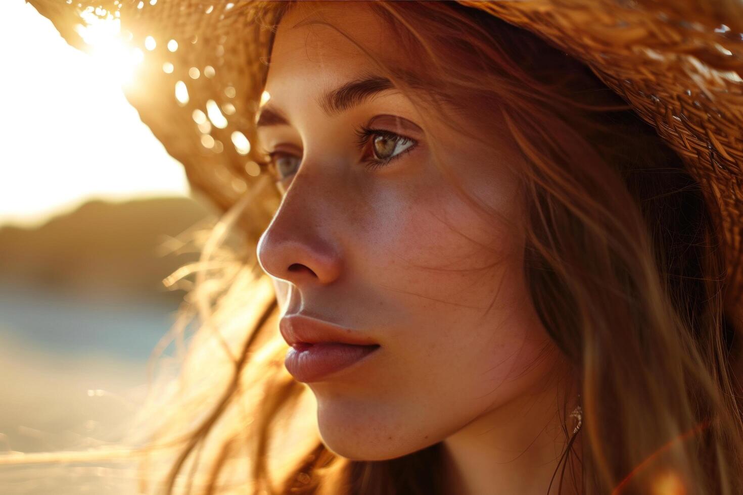 AI generated beautiful women on beach. photo