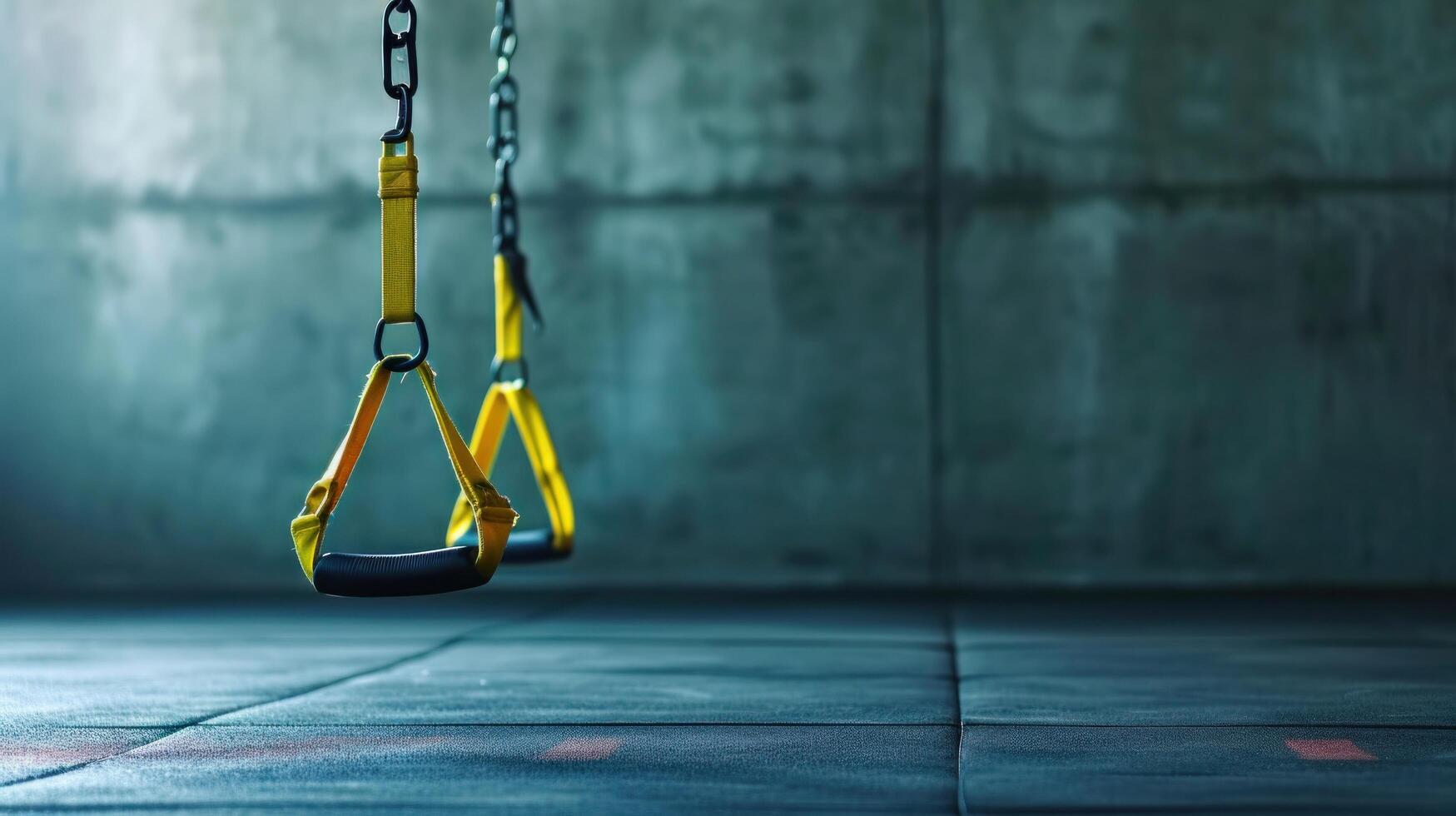 AI generated TRX training advertisment background with copy space photo