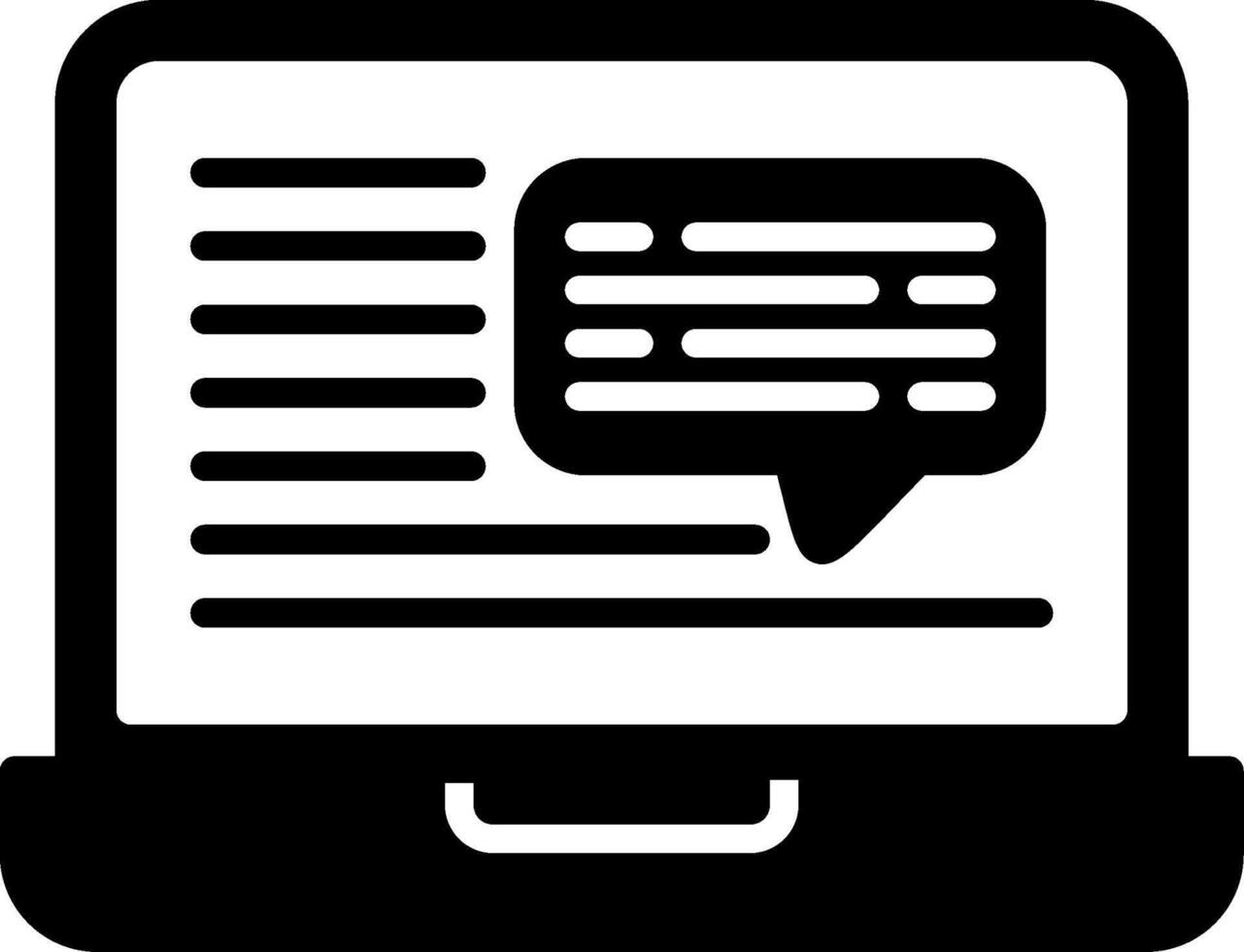 Laptop Chat Vector Icon