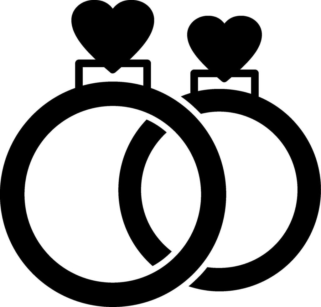 Wedding Rings Vector Icon