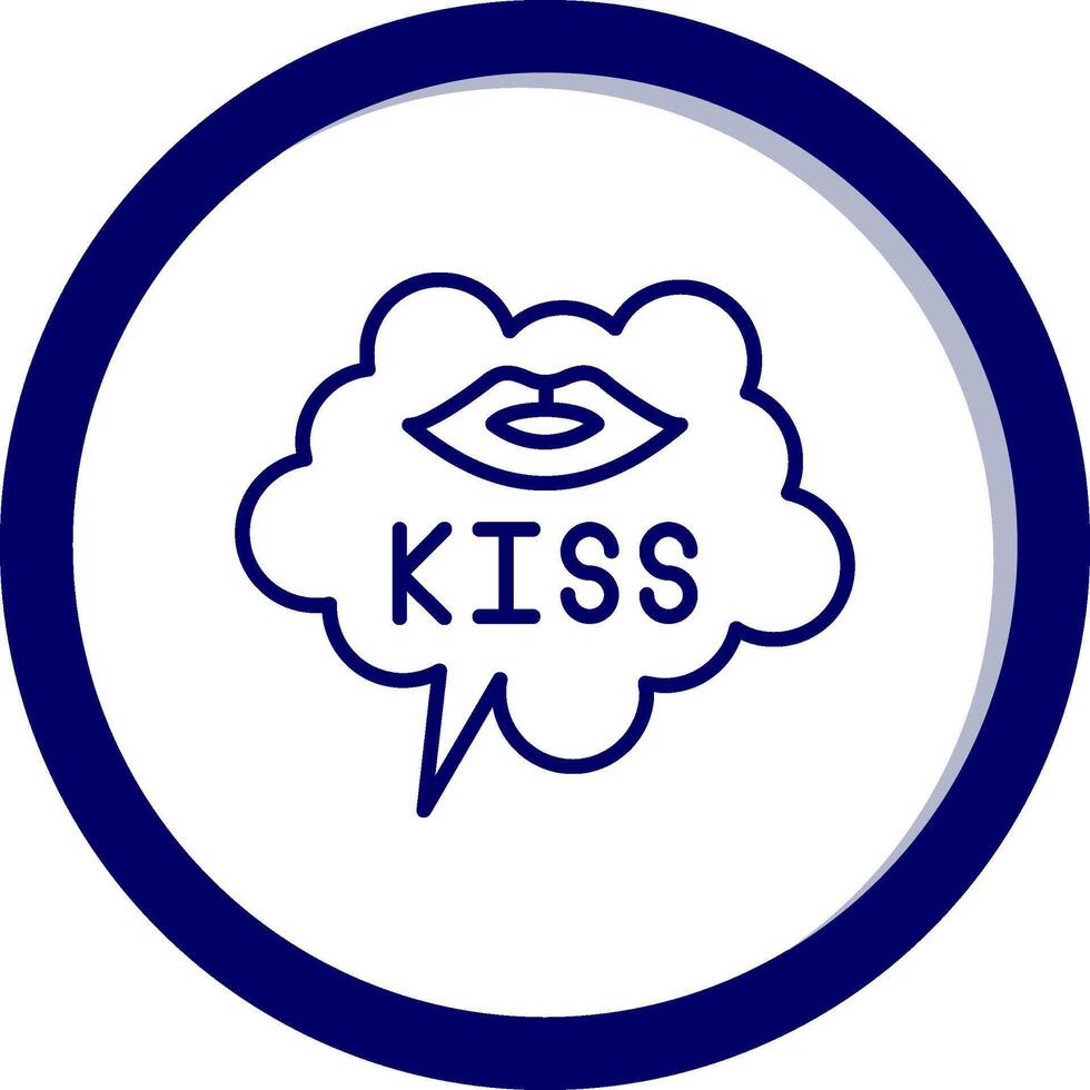 icono de vector de beso