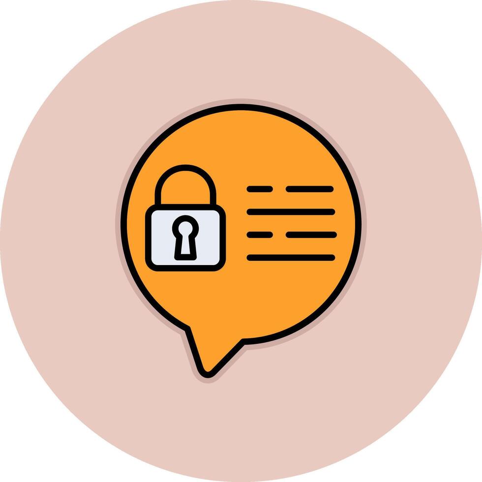 Chat Lock Vector Icon