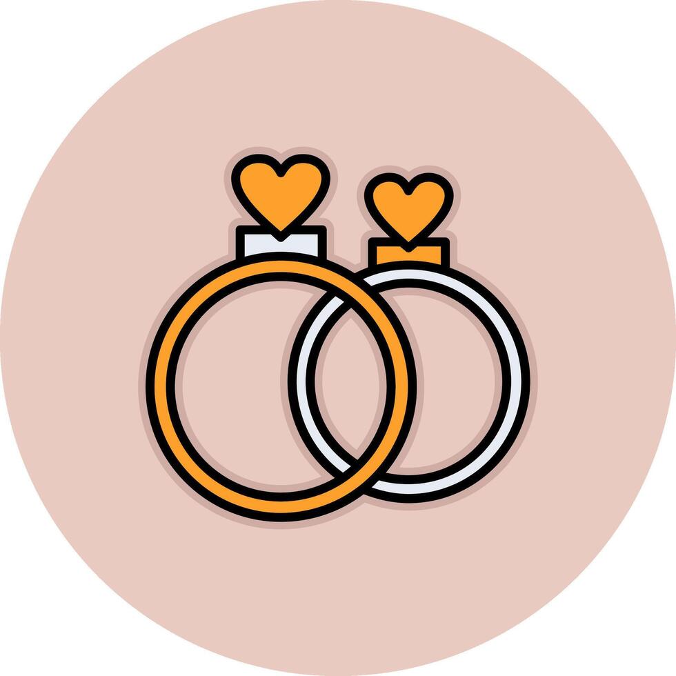 Wedding Rings Vector Icon