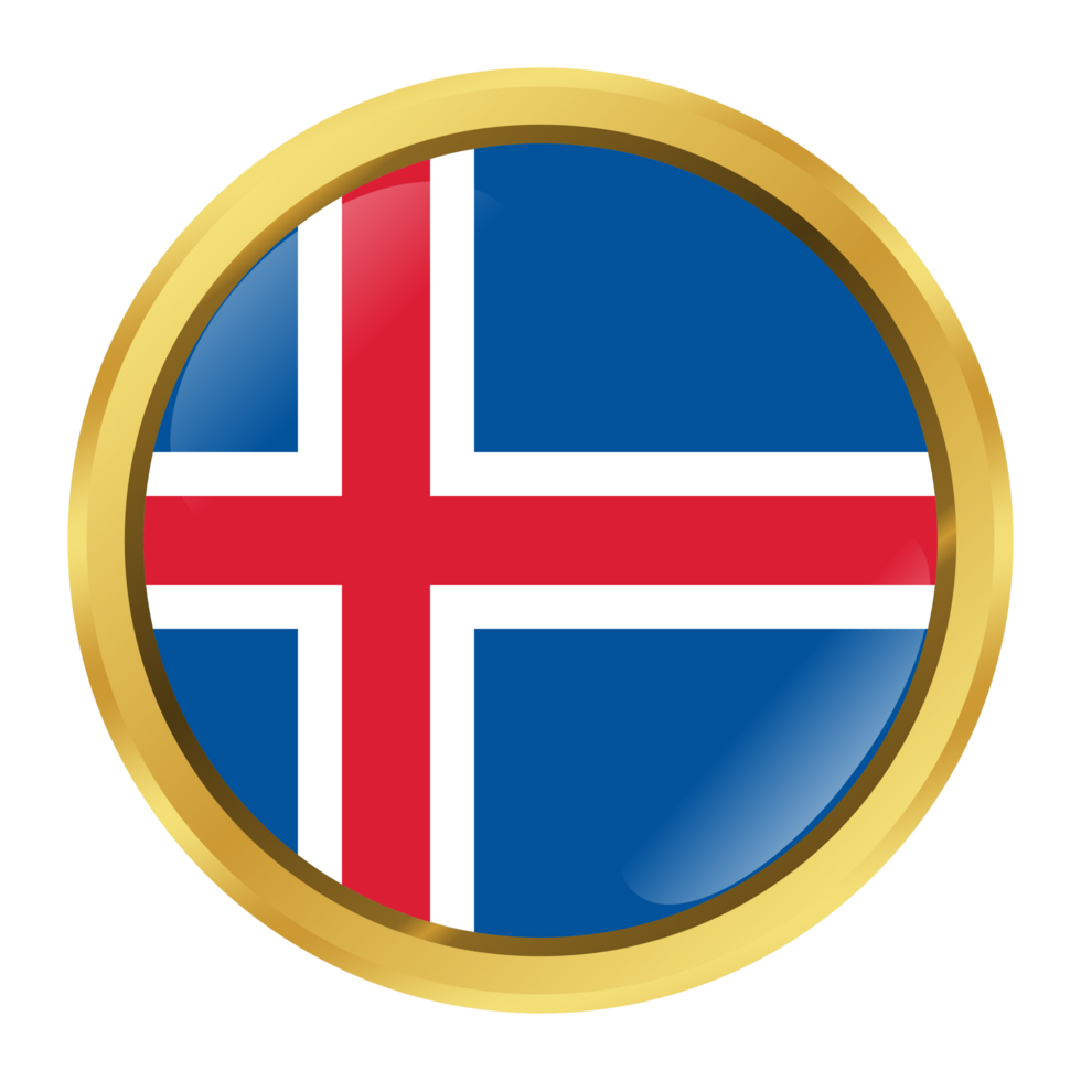 Iceland Flag Circle Shape png