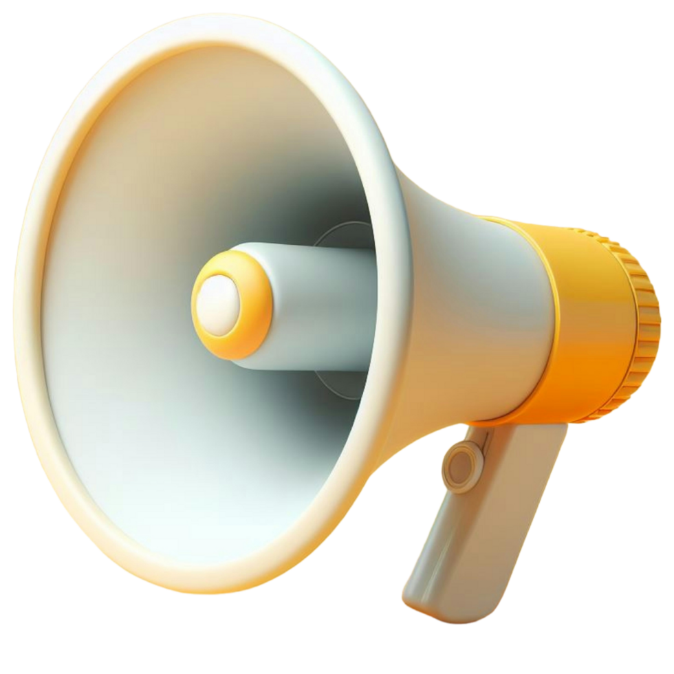 Mixed yellow 3d megaphone png