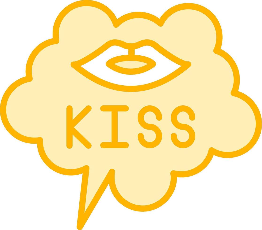 icono de vector de beso