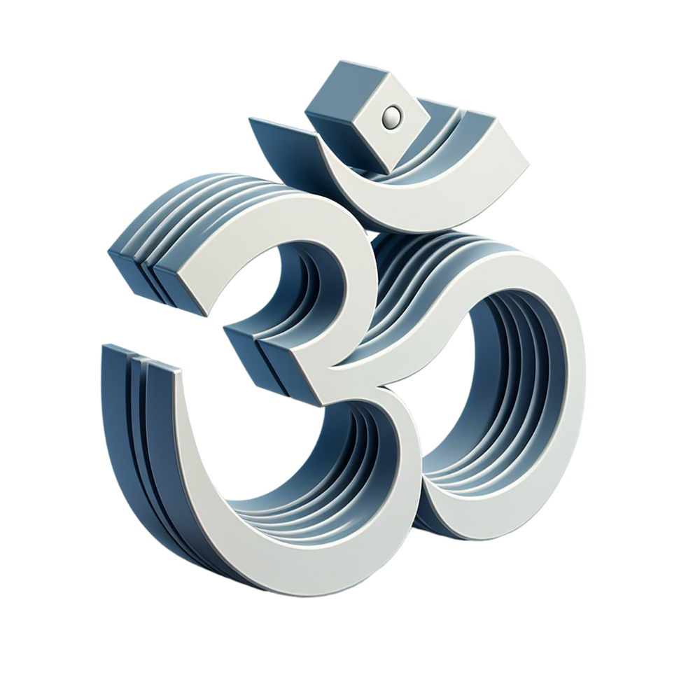 ai generado hermosa om símbolo logo plata color png